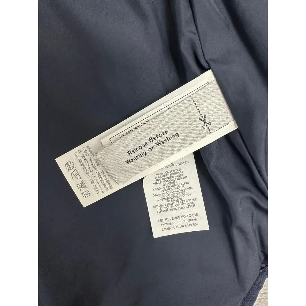 J Crew Excursion Quilted Down Puffer Vest Buffalo Plaid Navy Cream NWOT - S